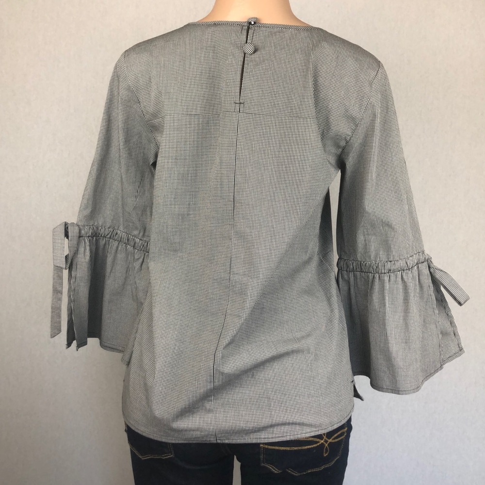 J. Crew Blouse Bell Sleeve Top Gingham Plaid - Picture 14 of 14
